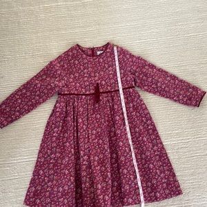 Jacadi girls size 6 floral long sleeve dress